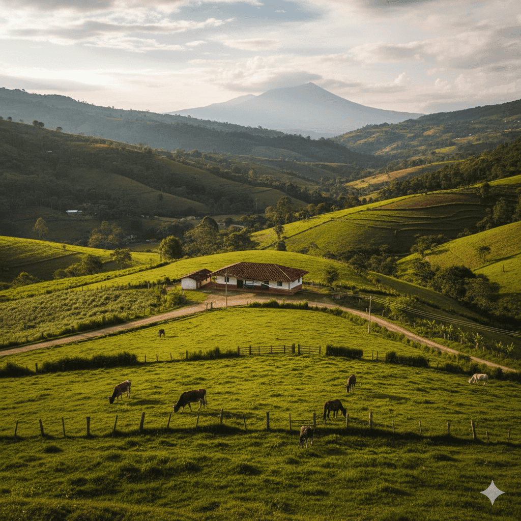 A beautiful farm with an existing house.