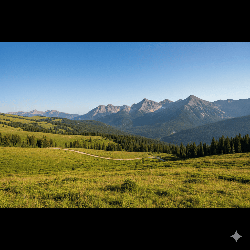 Vast mountain land with stunning views.